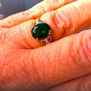 ❤️🐾👀Ring 💍 Diopside & zircon stones on Sterling silver 925STS platinum